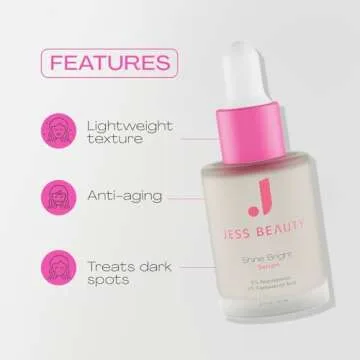 JESS BEAUTY | Skin Care Shine Bright Serum Niacinamide Face Moisturizer Minimizes Pores | Skincare Face Cream 1 fl. oz