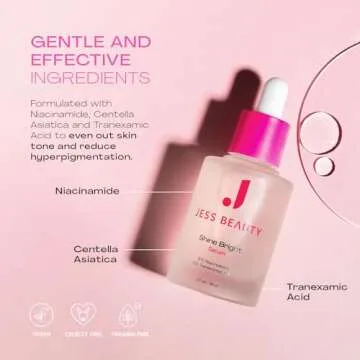 JESS BEAUTY | Skin Care Shine Bright Serum Niacinamide Face Moisturizer Minimizes Pores | Skincare Face Cream 1 fl. oz