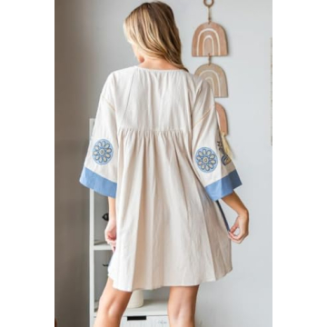 Womens Sundress Summer V Neck Short Tshirt Dress Y2k Floral Print Babydoll Sun Dresses Flowy Boho A Line Mini Dress