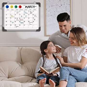 Dry Erase Calendar Whiteboard, Magnetic 16" x 12"