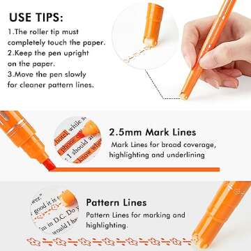 AOROKI 12 Colored Curve Highlighter Pen Set, 10 Different Shapes Dual Tip Marker Highlighters for Journaling Drawing Note Taking,Curve Highlighter pens for Planner Scrapbook School Supplies