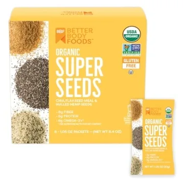 BetterBody Foods Organic Superfood Seeds - 24 Pack Chia, Flax & Hemp