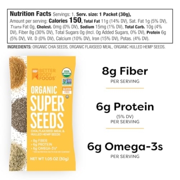BetterBody Foods Organic Superfood Seeds - 24 Pack