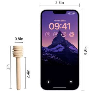 HANSGO 20PCS Honeycomb Sticks, 3 Inch Wooden Honey Dipper Mini Honey Dipper Sticks Honey Wand for Ho...