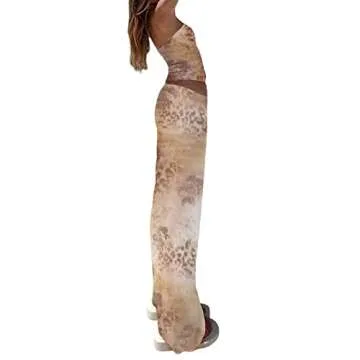 Nituyy Women Summer Skirt Set - Casual Bandeau Tops & Skirts