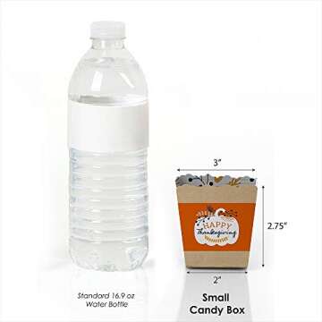 Big Dot of Happiness Happy Thanksgiving - Party Mini Favor Boxes - Fall Harvest Party Treat Candy Boxes - Set of 12