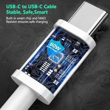 3Pack for Apple USB C to USB C Charger Cable 10ft 60W,Long Type C Fast Charging Cord for iPhone 16 /Plus/Pro Max,for iPhone 15 Series,for MacBook Pro/Air,for iPad Pro/Air/Mini,10 Foot Charge Wire