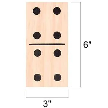 ArtCreativity 28PC Jumbo Wooden Dominoes Set with Carrying Bag, Extra-Large Wood Dominos for Kids & Adults, Giant Dominoes for Game Night, Fun Classroom Educational Toy for Children