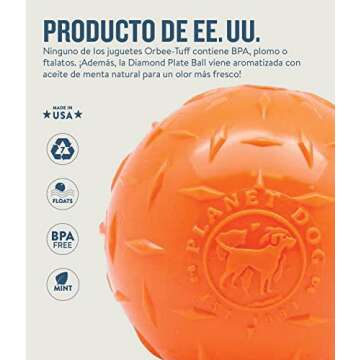 Durable Orbee-Tuff Diamond Plate Dog Toy - Small