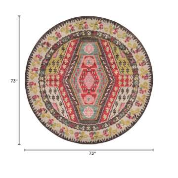 Unique Loom Sedona Collection Southwestern, Geometric, Border, Over-Dyed, Modern, Tribal, Abstract A...