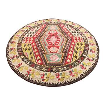 Unique Loom Sedona Collection Southwestern, Geometric, Border, Over-Dyed, Modern, Tribal, Abstract Area Rug, 6 ft x 6 ft, Multi/Beige