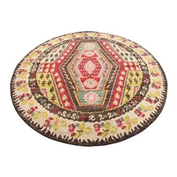 Unique Loom Sedona Collection Southwestern, Geometric, Border, Over-Dyed, Modern, Tribal, Abstract Area Rug, 6 ft x 6 ft, Multi/Beige