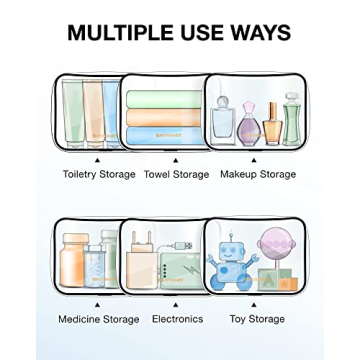 BAGSAMRT 3-Pack Clear TSA Approved Toiletry Bags for Travel