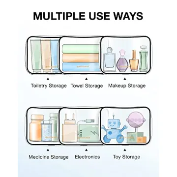BAGSAMRT 3-Pack Clear TSA Approved Toiletry Bags for Travel