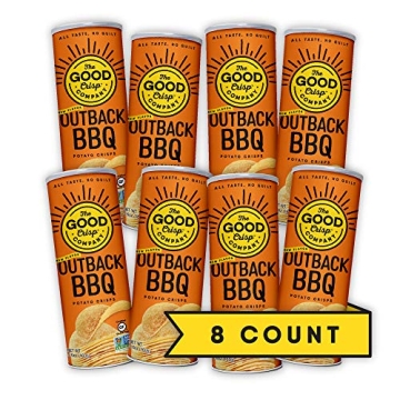 The Good Crisp Company, Outback BBQ, Gluten Free Potato Chips (5.6 Ounce Canisters, Pack of 8), Non-...