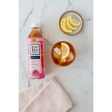 Teas' Tea Unsweetened Rose Green Tea 16.9 Ounce (Pack of 12) Organic, Sugar Free, 0 Calories