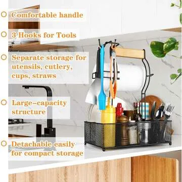 BBQ Organizer - FANGSUN Large Grill Utensil Caddy