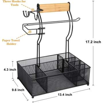BBQ Organizer - FANGSUN Large Grill Utensil Caddy