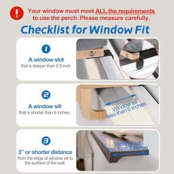 Zakkart Cat Perch for Window Sill with Bolster - Orthopedic Hammock Design with Premium Hardwood & R...