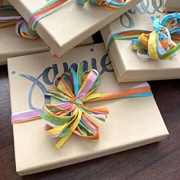 G2PLUS Colored Raffia Paper Ribbon 262 Feet, 6 Colors