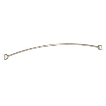 Moen Brushed Nickel 72-inch Permanent Mount Adjustable Curved Shower Rod, Wall Mounted Shower Curtai...
