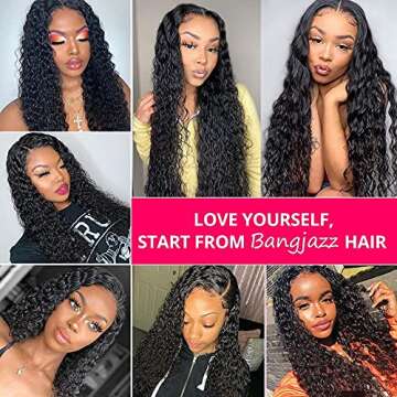 Lace Front Wigs Human Hair Deep Wave Brazilian 150% Density Deep Curly 4X4 Lace Closure Human Hair Wigs for Black Women Virgin Hair Wigs Pre Plucked with Baby Hair Natural (18 Inch,Deep Wave Wigs)