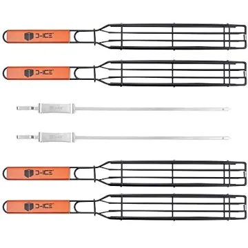 D-ICE Stainless Steel Kebab Grilling Basket & Skewers Set