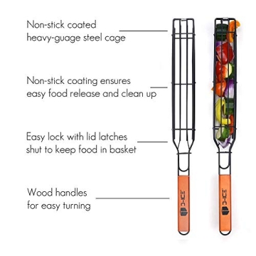 D-ICE Stainless Steel Kebab Grilling Basket & Skewers Set