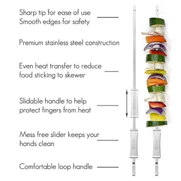 D-ICE Stainless Steel Kebab Grilling Basket & Skewers Set