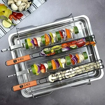 D-ICE Stainless Steel Kebab Grilling Basket & Skewers Set