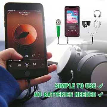 DELADOLA Mini Microphone,Portable Vocal Tiny Microphone, Asmr Microphone,Phone Microphone, Mini Karaoke Microphone for Voice Recording Chatting and Singing On iPhone,Android,Laptop Notebook（Green）