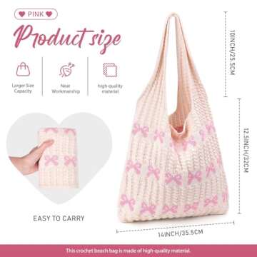 hatisan Crochet Beach Tote Bag for Summer Style