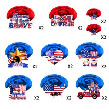 36 Pcs Memorial Day Decorations Hanging Swirls, NO-DIY Patriotic Decorations, Memorial Day Decorations Outdoor Indoor Whirls Glitter Foil Ceiling Streams, Memorial Day Decor