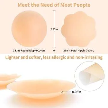 Nunibum Nipple Covers - Invisible Reusable Pasties for Women