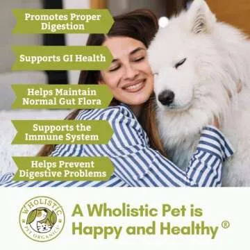 Wholistic Pet Organics Digest-All: Dog Digestive Supplement - Digestive Support for Cats - Digestive Enzyme Powder for Diarrhea, Constipation, Gas, Allergy Symptoms and Immune Health - 4 Oz