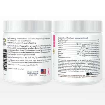 Wholistic Pet Organics Digest-All: Dog Digestive Supplement - Digestive Support for Cats - Digestive Enzyme Powder for Diarrhea, Constipation, Gas, Allergy Symptoms and Immune Health - 4 Oz