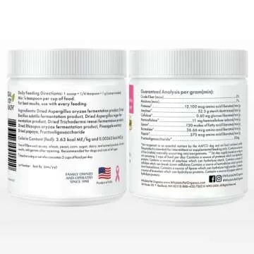 Wholistic Pet Organics Digest-All: Dog Digestive Supplement - Digestive Support for Cats - Digestive Enzyme Powder for Diarrhea, Constipation, Gas, Allergy Symptoms and Immune Health - 4 Oz