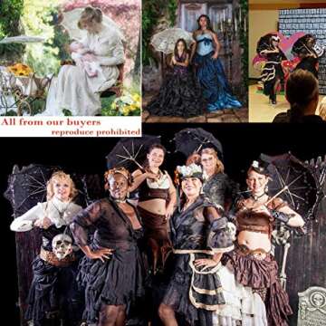 Elegant Lace Wedding Umbrella Parasol with Wooden Handle