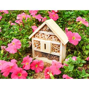 Niteangel Natural Wooden Insect Hotel, Garden Insect House for Ladybugs, lacewings, Butterfly, Bee, Bug