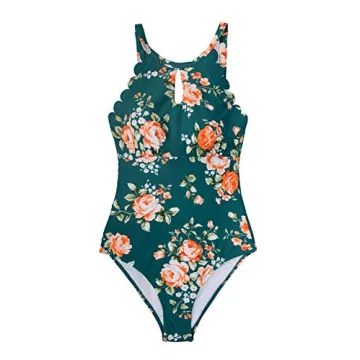 CUPSHE Women's Pink Blue Floral Cutout One Piece Swimsuit Teal L