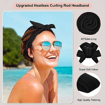CORATED Heatless Hair Styling Kit - Curling Rod Headband and Rollers for Overnight Curls on Long and Medium Hair