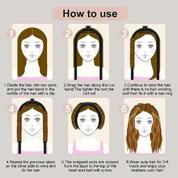 CORATED Heatless Hair Styling Kit - Curling Rod Headband and Rollers for Overnight Curls on Long and Medium Hair