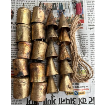 Mango Gifts Rustic Iron Tin Metal Vintage Cow Bells - 20 Piece Set for Crafts, Wind Chimes, and Deco...