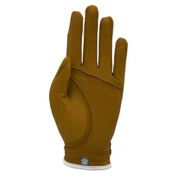 Zero Friction Ladies Cabretta Elite Golf Glove, Left Hand, Tan, One Size