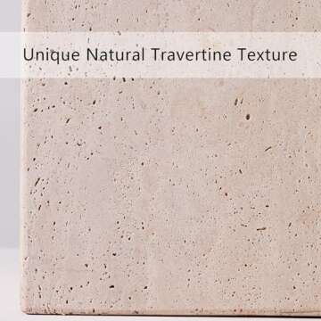 Generic Organic Edge Travertine Bath Set - Embrace Rugged Texture and Unique Variations in Porous Stone Material,bath accessories (Tissue Box Cover), Natural