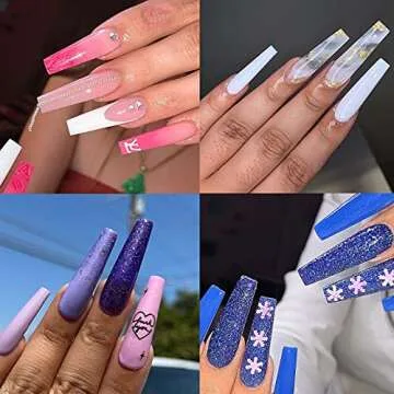 Wellquinn XXL Coffin Full Cover Nail Tips Clear Ballerina Acrylic Nail Tips 400pcs False Nails Full Coverage Coffin Shape Press on Nails for Nail Salon and DIY Nail Art at home 10 Sizes