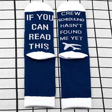 MBMSO Pilot Gifts 2 Pairs Pilot Socks Aviation Gifts Left Rudder Right Rudder Socks Aviation Themed ...