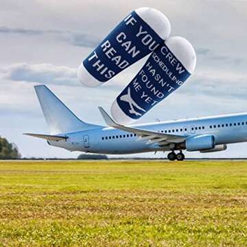 MBMSO Pilot Gifts 2 Pairs Pilot Socks Aviation Gifts Left Rudder Right Rudder Socks Aviation Themed Socks Gifts(2 Pairs Crew)