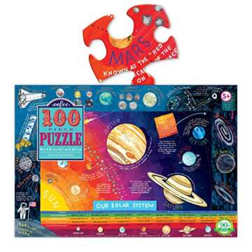 eeBoo: Solar System 100 Piece Puzzle, Perfect Project for Little Hands, Aids in Development of Pattern, Shape, and Color Recognition, Offers Children a Challenge, Perfect for Ages 5 and up