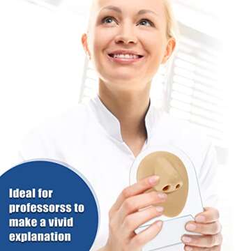 2 Pcs Flexible Silicone Nose Model Reused Soft Nose Mold Fake Nose for Earrings Jewelry Display Rubber Nose for Piercing Practice with Acrylic Stand (Skin Color, Nose Style)